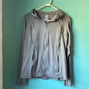 Members Mark Athletic Zip Up Hooded Jacket Size Large Gray Hoodie